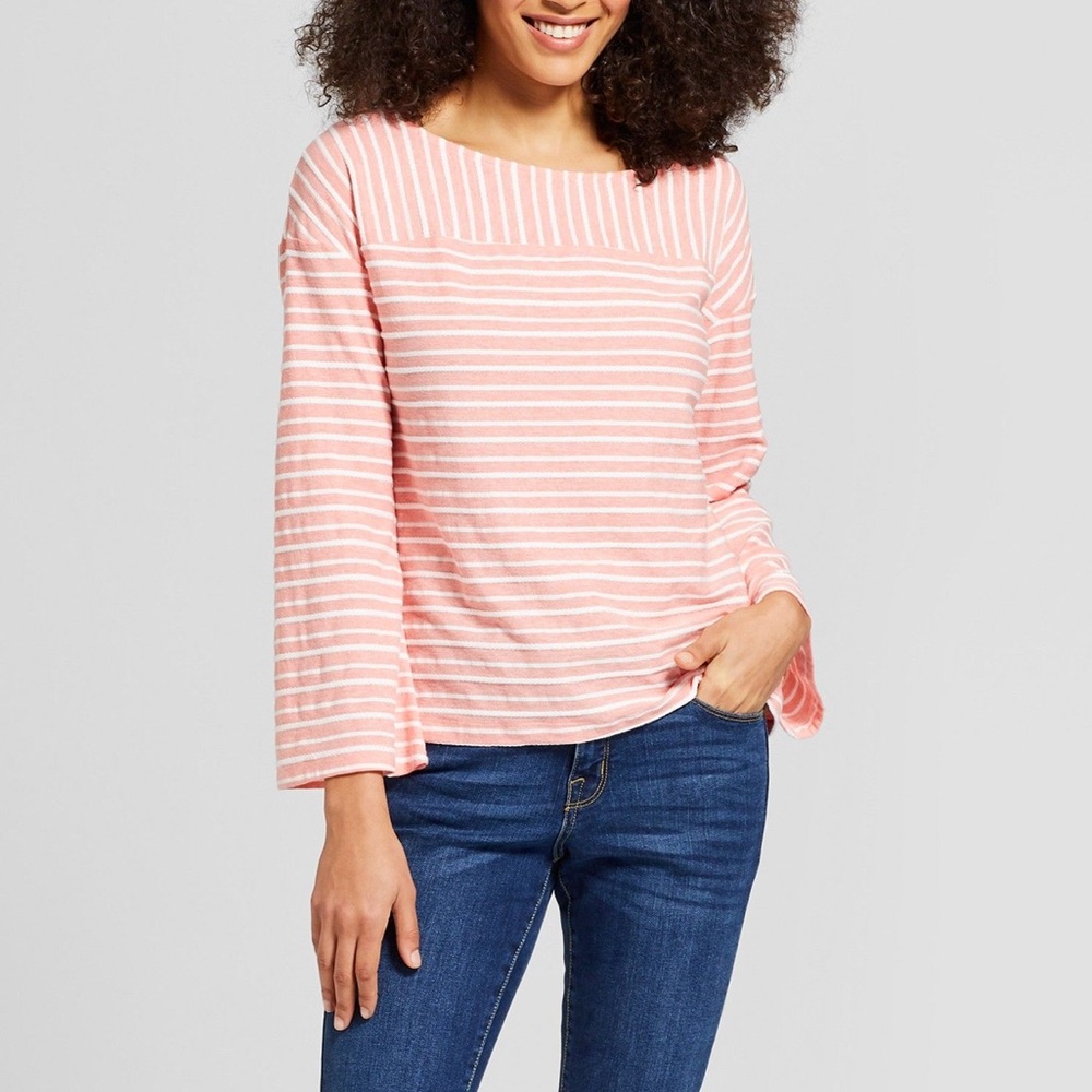 $5 W/ BUNDLE A New Day Pink Striped Pullover Top